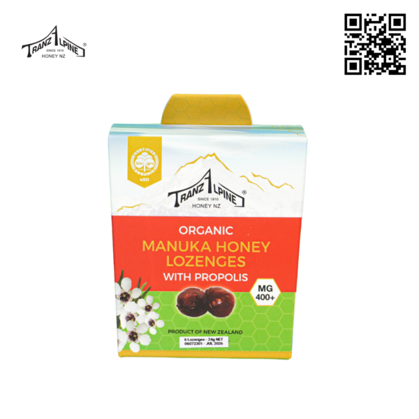 Kẹo Ngậm Trị Ho, Đau Họng Organic Manuka Honey Lozenges MG250+ PLUS (6 Viên)