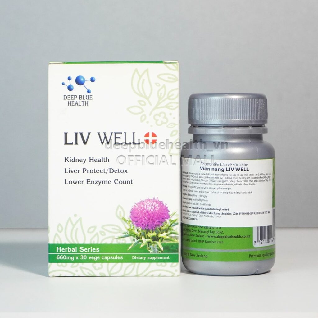 Viên Uống Giải Độc Gan Liv Well Deep Blue Health 30 Viên