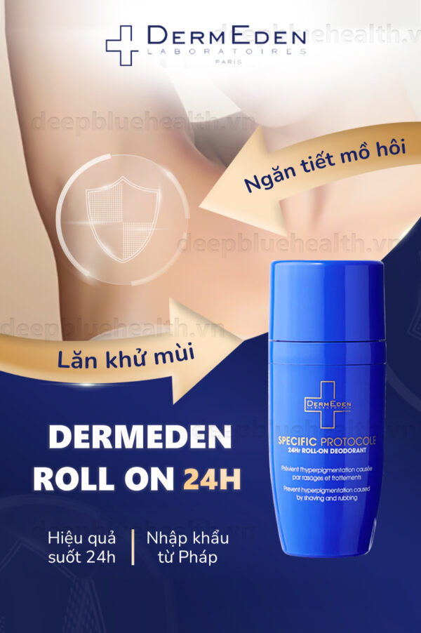 Lăn khử mùi ​​DermEden Roll On 24H Deodorant: không muối nhôm, ngăn tiết mồ hôi (50ml) 2