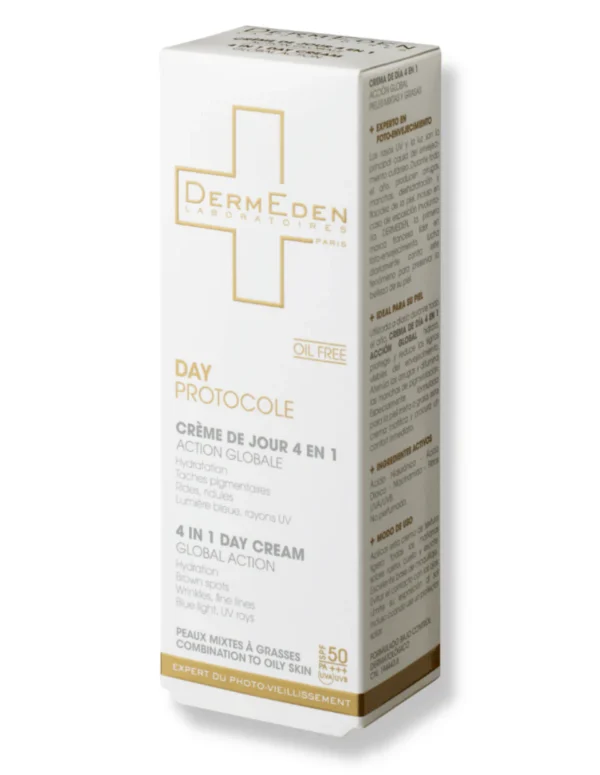 Kem dưỡng chống nắng 4 in 1 DermEden Day Cream SPF 50 PA+++ (50ml) - Dành cho da hỗn hợp/ da dầu