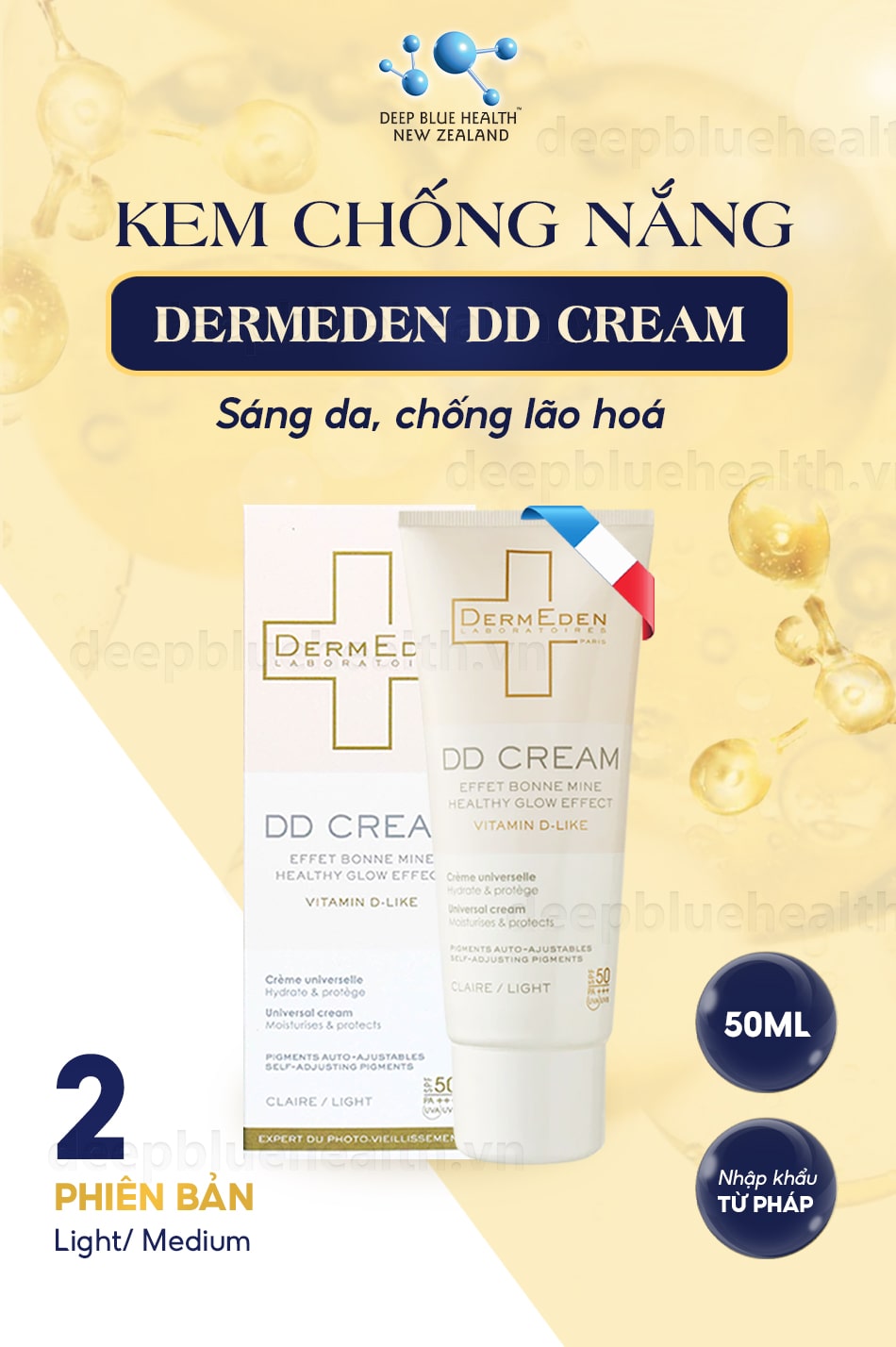 Kem chống nắng DermEden DD Cream SPF50 PA+++ 50ml 3