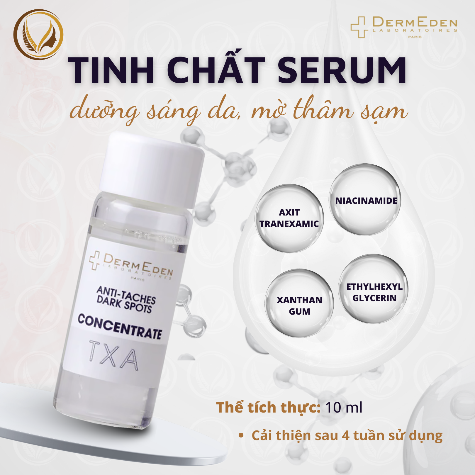 Tinh chất TXA 3% DermEden Concentrate: Giải pháp cứu rỗi cho làn da thâm nám