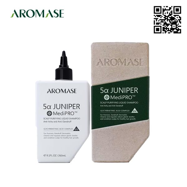 Dầu gội làm sạch chuyên sâu dạng lỏng Aromase 5α Juniper MediPRO Scalp Purifying Liquid Shampoo 80ml 2