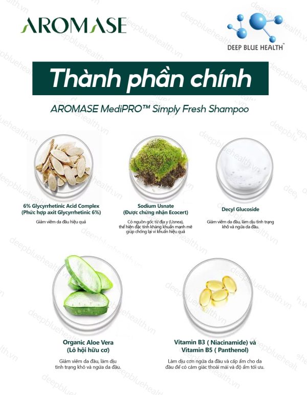 Dầu gội ngăn gàu, giảm viêm chuyên sâu cho da dầu Aromase 5α Juniper MediPRO Simply Fresh Shampoo 80ml 4