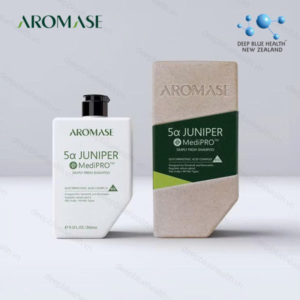 Dầu gội ngăn gàu, giảm viêm chuyên sâu cho da dầu Aromase 5α Juniper MediPRO Simply Fresh Shampoo 80ml 8