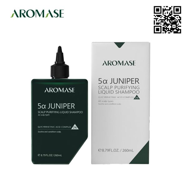 Dầu gội sạch sâu da đầu dạng lỏng Aromase 5α Juniper Scalp Purifying Liquid Shampoo 80ml 2