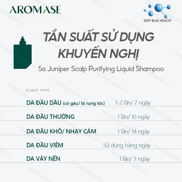 Dầu gội sạch sâu da đầu dạng lỏng Aromase 5α Juniper Scalp Purifying Liquid Shampoo 80ml 5