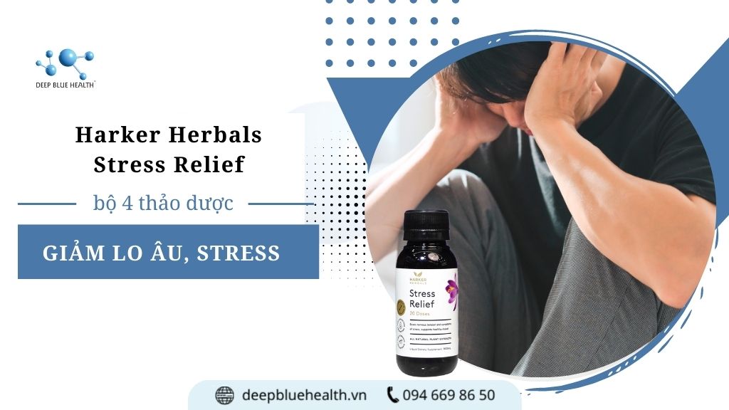 Harker Herbals Stress Relief: Kết hợp bộ 4 thảo dược giảm lo âu, giải tỏa stress