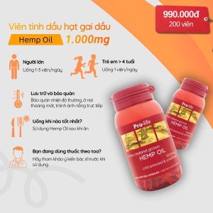 Viên tinh dầu hạt gai dầu Pro-Life Hemp Oil (200 viên) 3