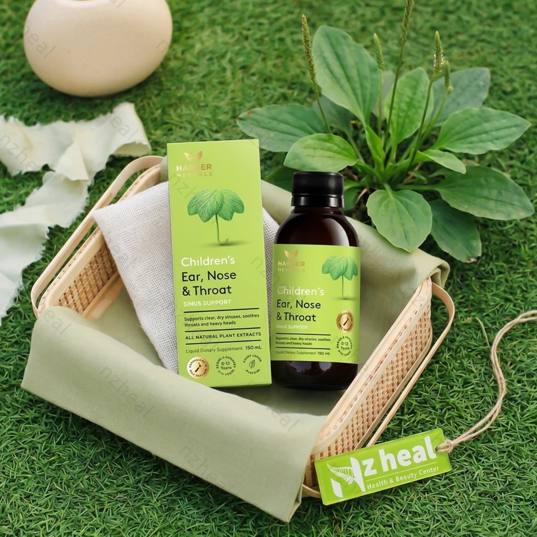 Dịu họng, thông mũi cho bé với bộ tứ thảo dược từ Harker Herbals Ear Nose Throat 1-1